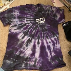 Happy hour tie dye shirt.